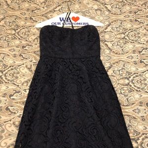 J Crew navy blue lace floor length gown